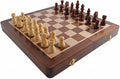 Personalized Wooden Chess Set | Magnetic Folding Travel Board with Storage Box &amp 2 Extra Queens (16 inch x 16 inch)