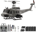 RC ERA C032 RC Helicopter 1/48 Scale 2.4G 6CH UH-1 Huey Flybarless RC Helicopter 6-Axis Gyroscope Stabilization with Altitude Hold &amp 3D Inverted Flight for Adults Enthusiasts(4 Battery)