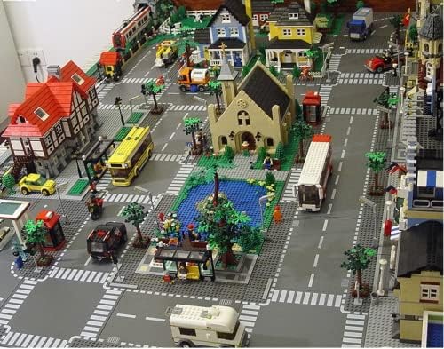 Road Base Plates for City Building Block 12 Street Plates 10x10 Road Baseplates
