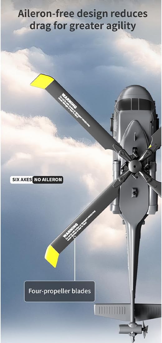 UH-60 2.4G 5CH Flybarless Scale RC Helicopter Model with Barometric Altitude Hold Optical Flow Positioning One-Key Inverted Flight (RTF)