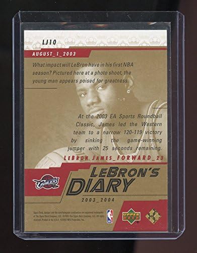 2003-04 Upper Deck Lebron's Diary Lebron James #LJ10 Rookie Card - Mint Condition Ships in Brand New Holder