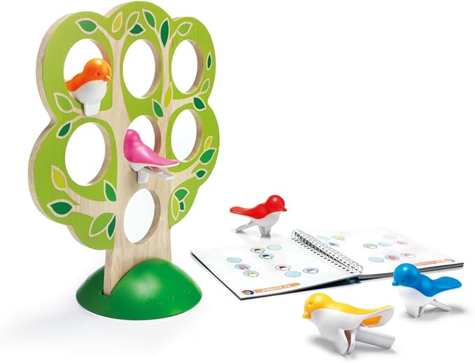 SmartGames 5 Little Birds Wooden Logic Puzzle Game with 60 Challenges – Deduction Game for Ages 5+