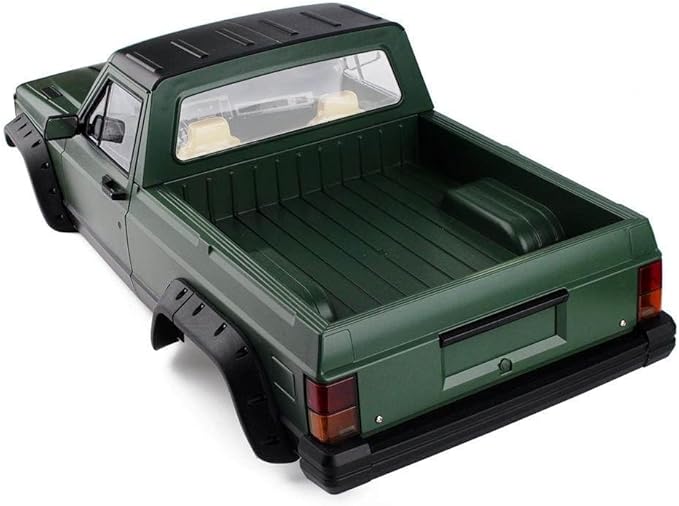 RC Car Hard Body Shell Kit313mm Wheelbase Cherokee Body Car Shell for 1/10 RC Crawler Axial SCX10 &amp SCX10 II 90046 90047 TRX4 Kit (Military Green Pickup A)