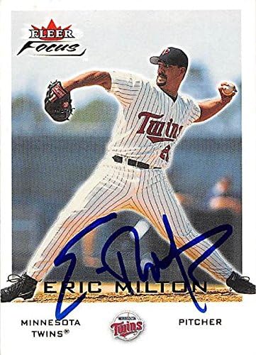 Sports Memorabilia Autograph Warehouse 246148 Eric Milton Autographed Baseball Card - Minnesota Twins 2001 Fleer Focus - No. 77