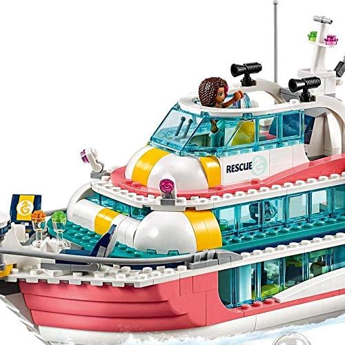 LEGO Friends Rescue Mission Boat 41381 Toy Boat Building Kit with Mini Dolls and Toy Sea Creatures Rescue Playset Includes Narwhal Figure Treasure Box and More for Creative Play (908 Pieces)