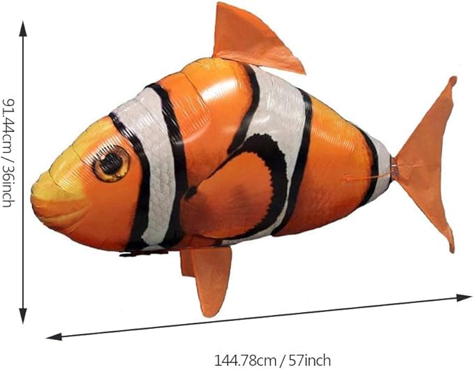 AUOK Remote Control Shark Toys Infrared RC Flying Clown Fish Balloon - Anti-Gravity Indoor Toy with Mid-Air Hovering for Fun Party Decorations &amp Gifts (Orange)