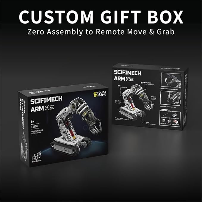 Technical Tracked Robot Arm Building Block KitsSTEM Educational ToysUpgraded Version Remote &amp APP ControlledSet for Boys and Girls 8-14Technical Robotic Arm Set for Adult(1468Pcs)