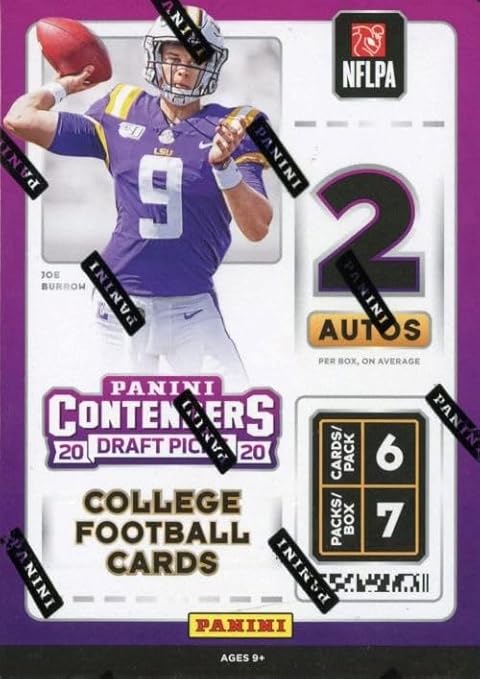 2020 Panini Contenders Draft Pick Football EXCLUSIVE Factory Sealed Retail Box with TWO(2) AUTOGRAPHS! Look for ROOKIES &amp AUTOS of Joe Burrow Tua Tagovailoa Justin Herbert &amp Many More!