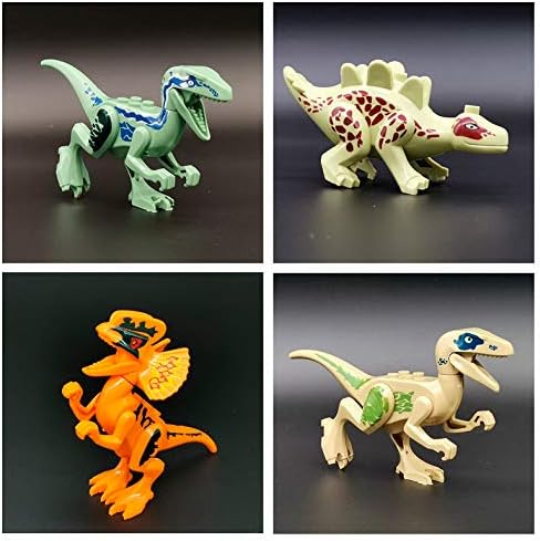 Toysvill Compatible Dinosaurs Mini Figures for Jurassic World Building Blocks Toys (Set of 20 Pieces) with Moving Parts. T Rex Dragon Sword Pterodactyl Tyrannical Dragon Stygimoloch et al.