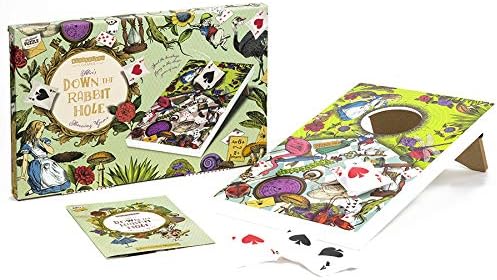 Professor PUZZLE Down The Rabbit Hole - Alice in Wonderland Themed Corn Hole Game/Bean Bag Toss Game