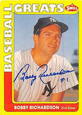Sports Memorabilia Autograph Warehouse 302224 1990 Bobby Richardson Autographed No.75 Baseball Card - New York Yankees
