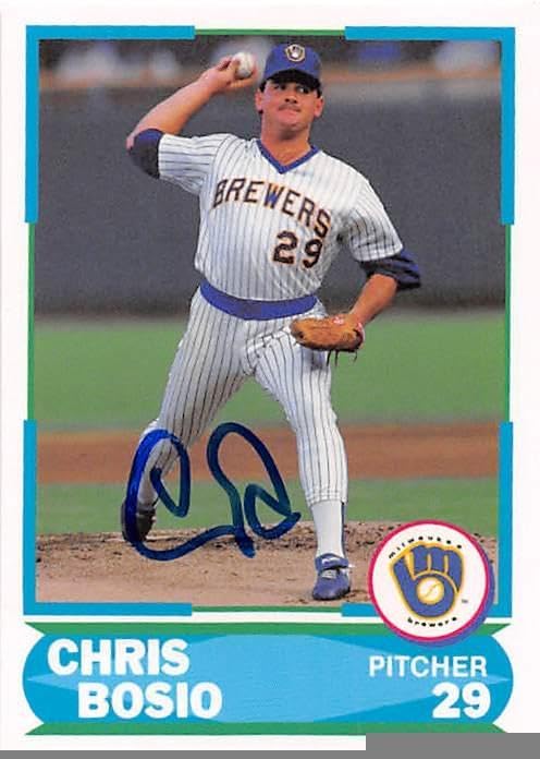 Sports Memorabilia Autograph Warehouse 248137 Chris Bosio Autographed Baseball Card - Milwaukee Brewers 1988 Score - No. 4 Young Superstars