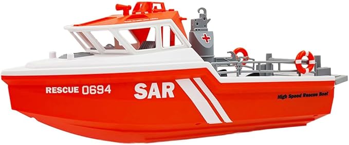 New TX694 RC Boat for Pools Lakes - 1/32 2.4 GHz Rescue Boats Brushless Motor Remote Controlled Boats Model for Adults (RTR Version)