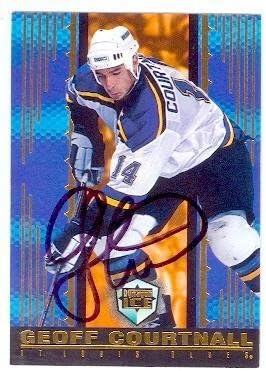 Sports Memorabilia Geoff Courtnall Autographed Hockey Card (St Louis Blues) 1999 Pacific Dynagon Ice No.156