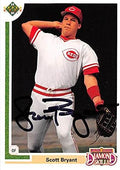 Sports Memorabilia Autograph Warehouse 247264 Scott Bryant Autographed Baseball Card - Cincinnati Reds 1991 Upper Deck - No. 5F