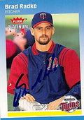 Sports Memorabilia Autograph Warehouse 246551 Brad Radke Autographed Baseball Card - Minnesota Twins 2002 Fleer Platinum - No. 218