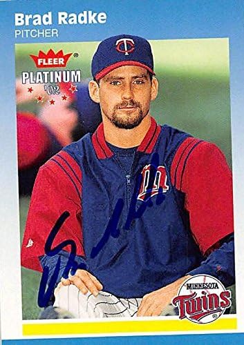 Sports Memorabilia Autograph Warehouse 246551 Brad Radke Autographed Baseball Card - Minnesota Twins 2002 Fleer Platinum - No. 218