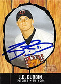 Sports Memorabilia Autograph Warehouse 344136 J.D. Durbin Autographed Baseball Card - Minnesota Twins FT 2003 Bowman Heritage First Year No. 232 Rookie