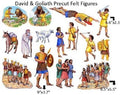 David &amp Goliath Bible Felt Figures for Flannel Board Stories Plus Lesson Guide and Activity Page Regular 6 Sized Figures Old Testament Made in USA of Domestic Felt &amp Imported Ink