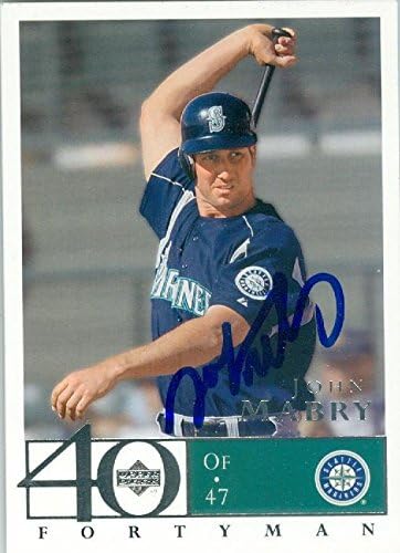 Sports Memorabilia Autograph Warehouse 247219 John Mabry Autographed Baseball Card - Seattle Mariners 2003 Upper Deck Forty Man - No. 136