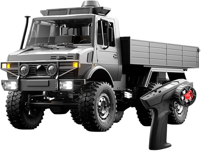 Helixsun All-Terrain Off-Road RC Transport Truck (Grey) 1/18 Scale 6WD 15KM/H Remote Control Transport Truck Vehicle Model Gift for Adults -RTR