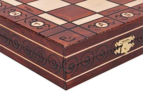 Chess and games shop Muba Amber 6EF Handmade Wooden Chess Set 21 Inch Board with Chessmen- Storage Box to Store All The Pieces