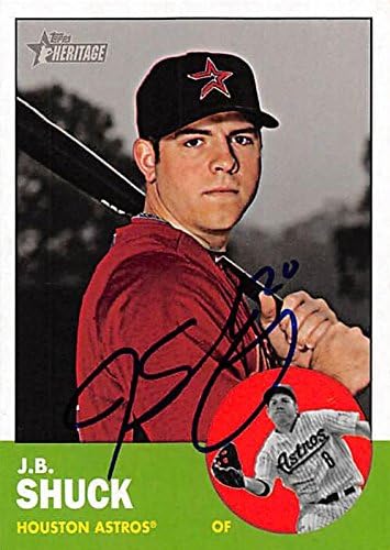 Sports Memorabilia Autograph Warehouse 247957 J.B. Shuck Autographed Baseball Card - Houston Astros 2012 Topps Heritage - No. 77