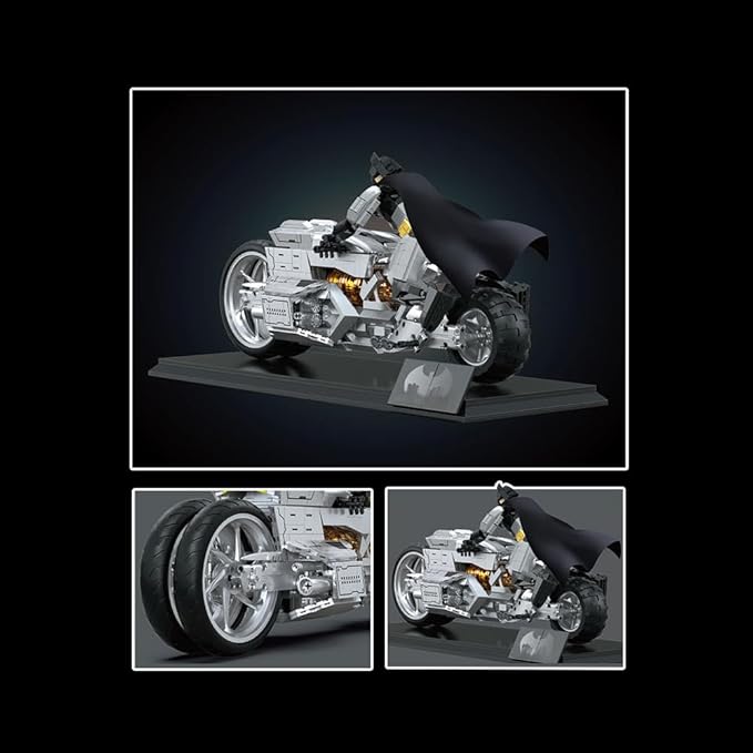 Dark K-Night Motorcycle Building Blocks Set for Adults Classic Vintage Motorbike Model Toy Collectible Gift for Motorcycle Enthusiasts- 2412Pcs