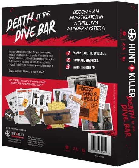 Hunt A Killer: Death At The Dive Bar Solve a Murder at Old Scratch Tavern Immersive Murder Mystery Game Play Detective in Unsolved Mysteries Great Gift For True Crime Fans Designed for Ages 14+