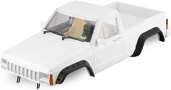 RC Car Hard Body Shell Kit313mm Wheelbase Cherokee Body Car Shell for 1/10 RC Crawler Axial SCX10 &amp SCX10 II 90046 90047 TRX4 Kit (White Pickup A)