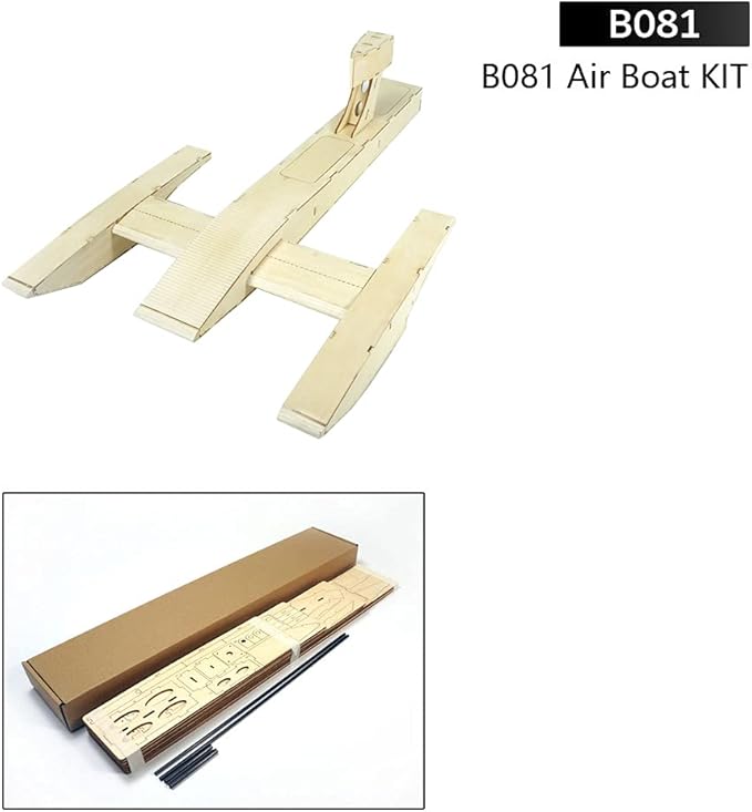 VilogaRC RC Plywood Outrigger 600mm Wooden Air Boat Model Kit to Build DIY High Speed RC Racing Boat for Adults (B081)