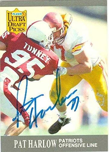 Sports Memorabilia Autograph Warehouse 301730 1991 Fleer Ultra Pat Harlow Autographed No.285 Football Card - USC Trojans New England Patriots