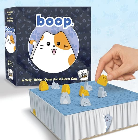 BOOP by Smirk and Dagger | Adorable 2 Player Cat and Kitten Strategy Game with 32 Wooden Pieces | Fast Tactical Puzzle Gameplay for Families Couples Kids and Adults | Ages 10+