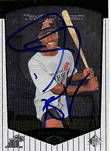 Sports Memorabilia Autograph Warehouse 344140 Jacque Jones Autographed Baseball Card - Minnesota Twins FT 1998 Upper Deck Top Prospects No. 76