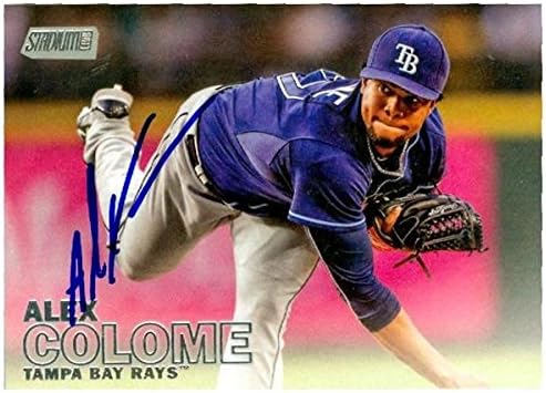 Sports Memorabilia Autograph Warehouse 247956 Alex Colome Autographed Baseball Card - Tampa Bay Rays 2016 Topps Stadium Club - No. 176