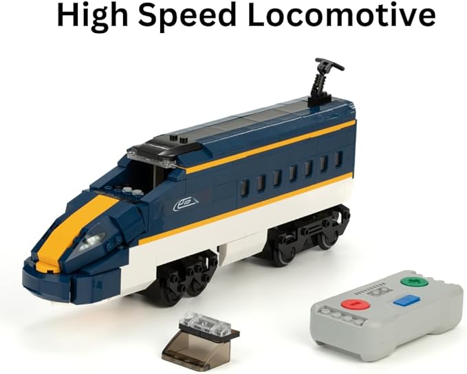 Block Builder High Speed Train Remote Control Building Block Set with Full Train Station (1532 Pieces). Railroad Series Building Blocks for Kids and Adults. Alternative Product to The Main Brand