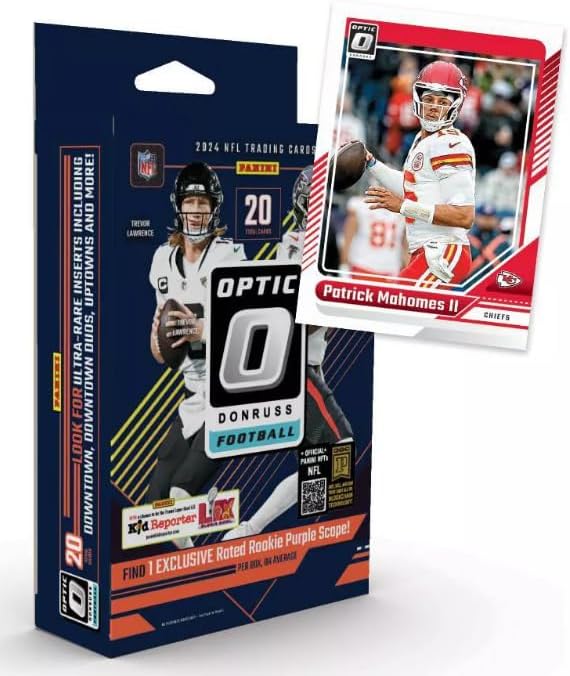2024 Donruss Optic NFL Football Trading Cards Hanger Box (Purple Scope) 20 Cards