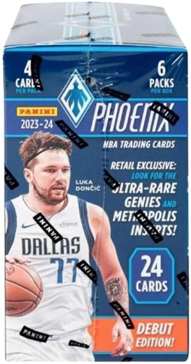 2023-24 Panini Phoenix NBA Basketball Blaster Box (6 Pack Per Box/4 Cards Per Pack) - Look for Victor Wembanyama and Brandon Miller Rookie Cards. Each Box contains 4 Blaster exclusive prizms. Look for