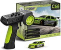 Turbo Racing 1:76 Scale RC Drift Car Table Racing 2.4GHZ Remote Control Mini Model Car with Gyro Full Proportional RTR for Adults Toys (C66-Green)