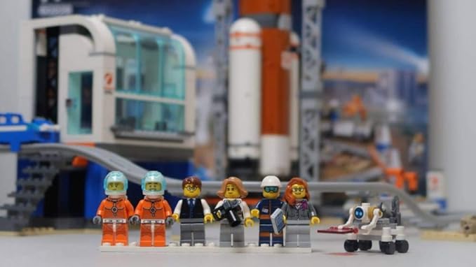 LEGO City Space Deep Space Rocket and Launch Control 60228 Model Rocket Building Kit with Toy Monorail Control Tower and Astronaut Minifigures Fun STEM Toy for Creative Play (837 Pieces)