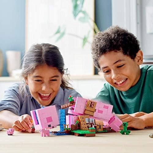 Lego 21170 Minecraft The House-Pig Animal Building Toy with Accessories Gifts for Boys and Girls Ages 8 and Up for Birthday Parties Alex and Creeper Figures
