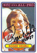 Sports Memorabilia Roger Wehrli Autographed Football Card (St Louis Cardinals) 1980 Topps No.75 inscribed HOF 07
