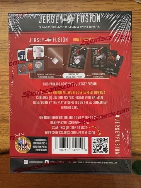 2025 Jersey Fusion All Sports Series 4 Trading Card Box (1) Jersey Fusion Card Per Box