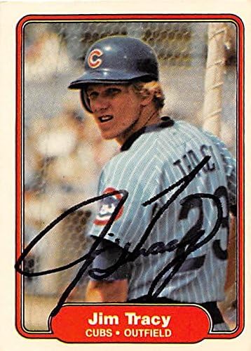 Sports Memorabilia Autograph Warehouse 248523 Jim Tracy Autographed Baseball Card - Chicago Cubs 1982 Fleer - No. 605