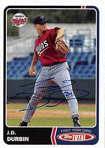 Sports Memorabilia Autograph Warehouse 245096 J.D. Durbin Autographed Baseball Card - Minnesota Twins 2003 Topps Total 1st Year - No. 884 Rookie