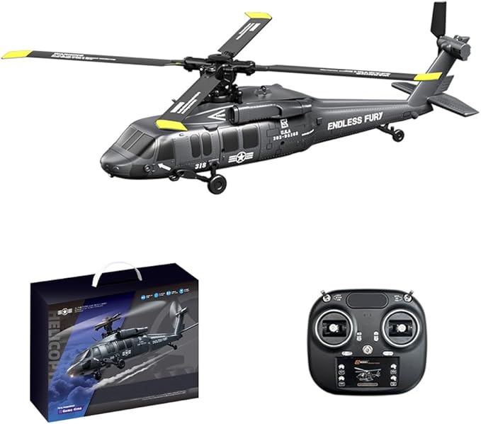 UH-60 2.4G 5CH Flybarless Scale RC Helicopter Model with Barometric Altitude Hold Optical Flow Positioning One-Key Inverted Flight (RTF)