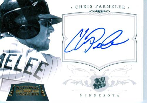2012 Playoff National Treasures Authentic Chris Parmelee Rookie Autograph Card #'d 12 of 25