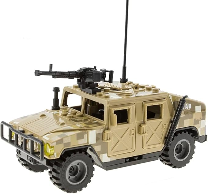 Military Vehicles Building Blocks Sets Compatible with Lego Military Off-Road Vehicle Set Army Model Kit STEM Toys for Boys Kids and Teens Ages 8-14 (Khaki)