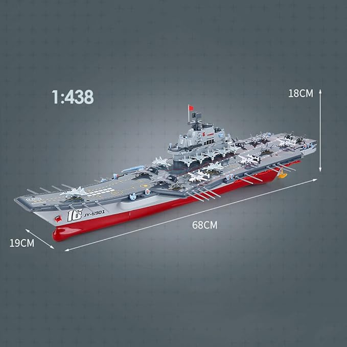 26.8 Inch Remote Control Navy Military Assault Battleship 2.4Ghz RC Military Battle Ship Marine Warship 1/438 Large Guided Missile Destroyer Model Boat for Adult Boys Xmas Gift