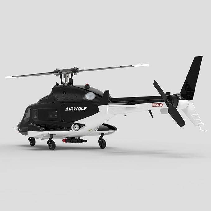 1/34 Scale AW-911 Air-Wolf RC Helicopter 2.4G 9CH Flybarless Airplanewith 6G/3D Stunt Mode and GPS Positioning (RTF Version/Mode 1/Mode 2)